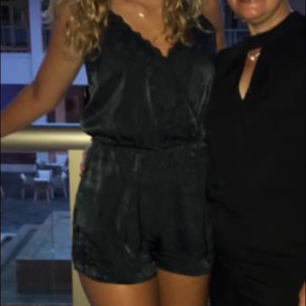 Black Metallic Romper